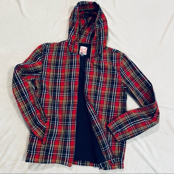 use me Jackets & Blazers - 🔴 5 for $25! Vintage use me Red/Black Full Zip Hooded Jacket